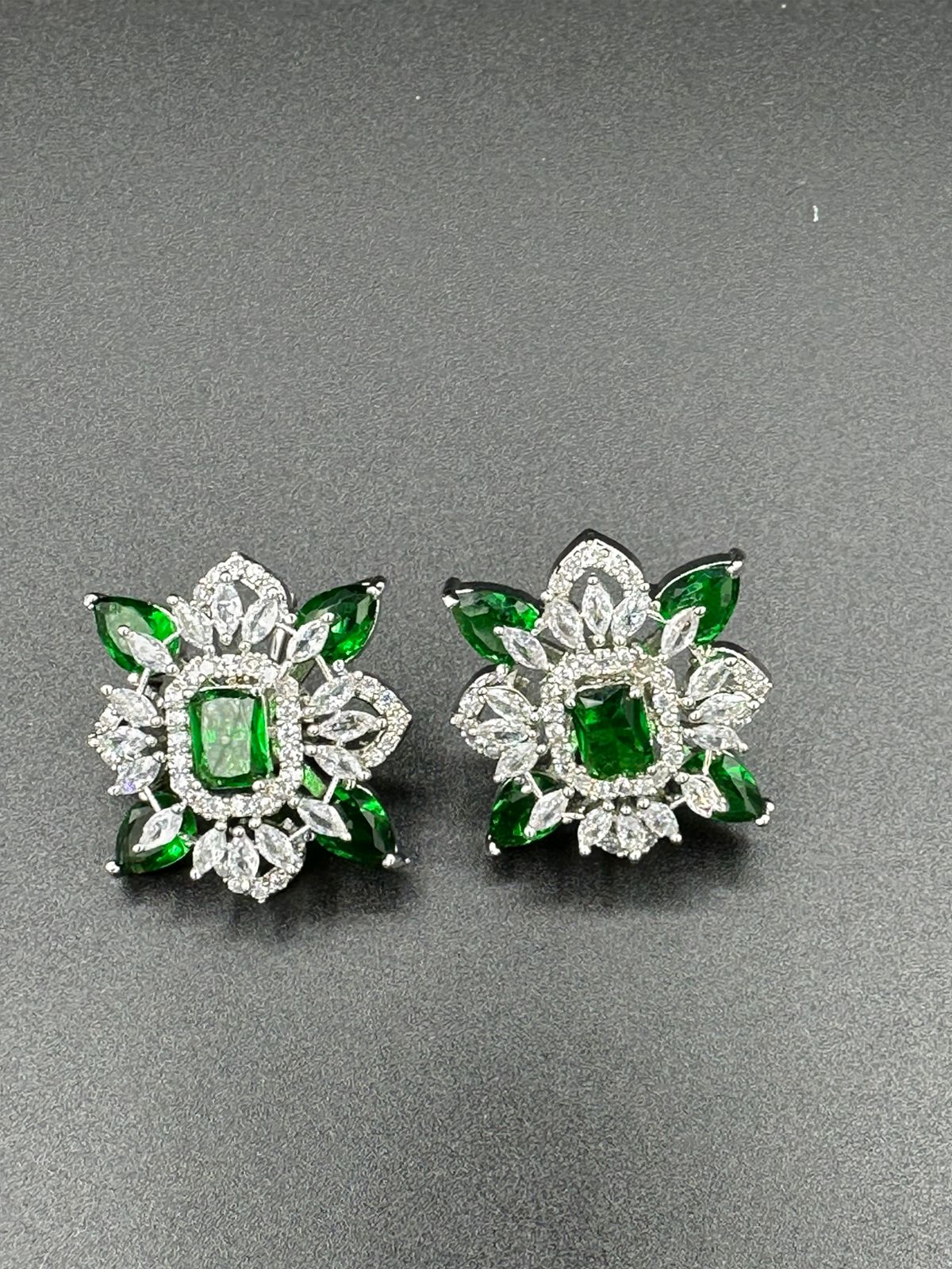 Emerald Statement Floral Studs