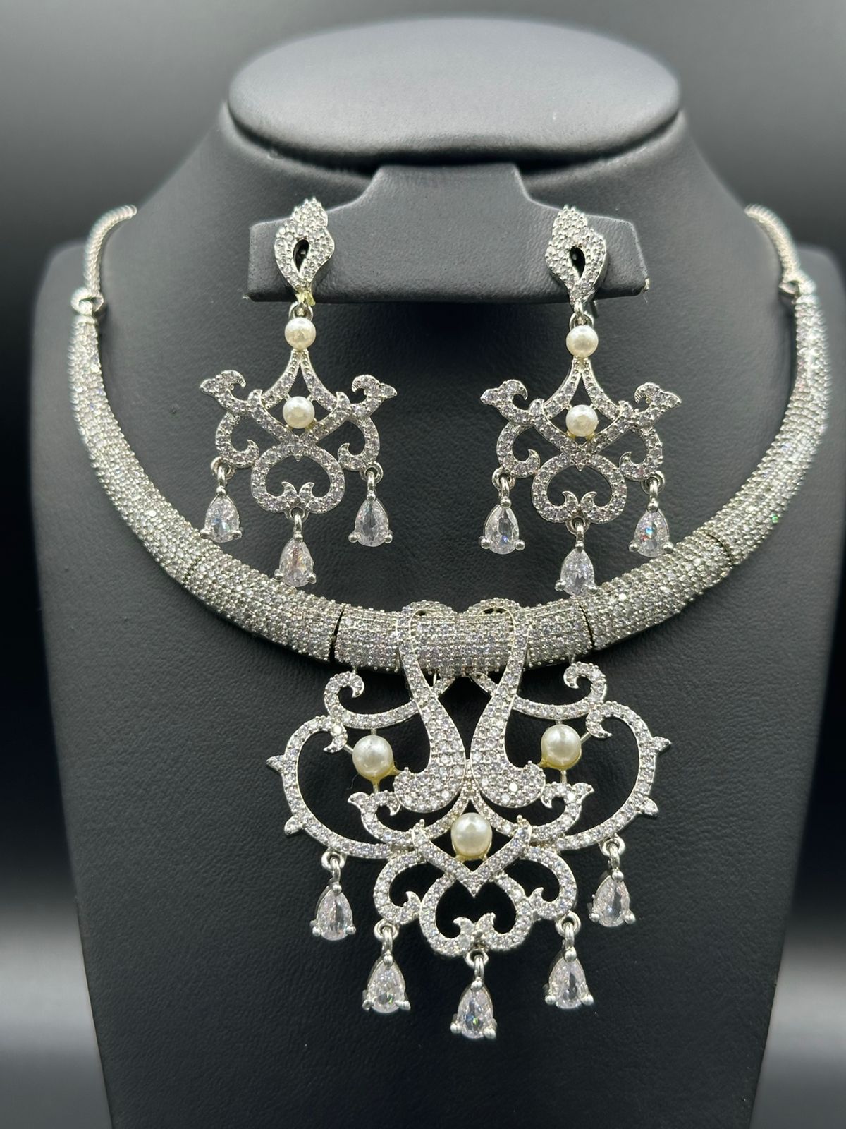 Lustre Pearl Necklace - Silver Rhodium Plated