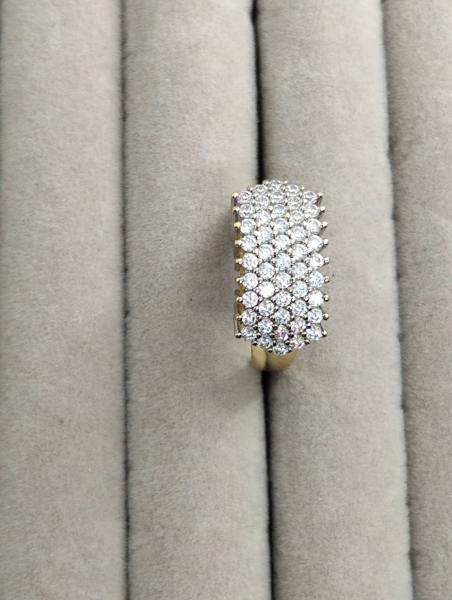 Two-Toned Gold Polish Ring with Cubic Zirconia