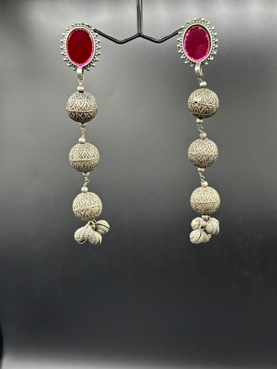 The Silver Bell | Minimal Oxidized Jhumkas
