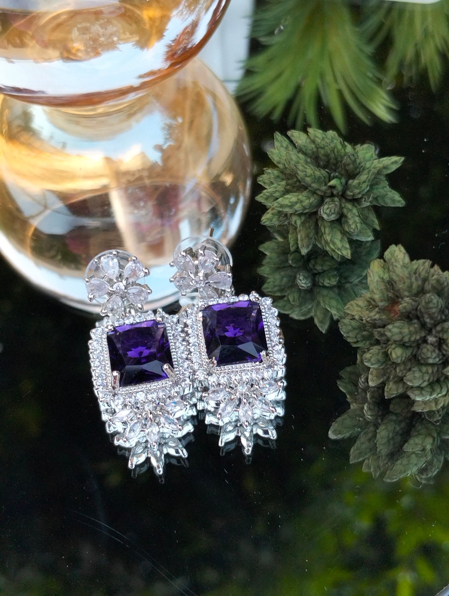 Zircon earing with American Diamonds