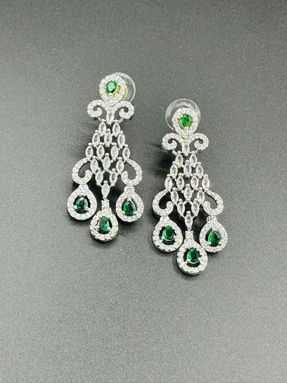 Emerald Green Teadrop Statement Dangles