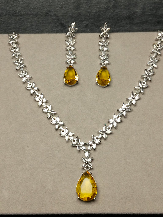 Champagne silver rhodium plated set