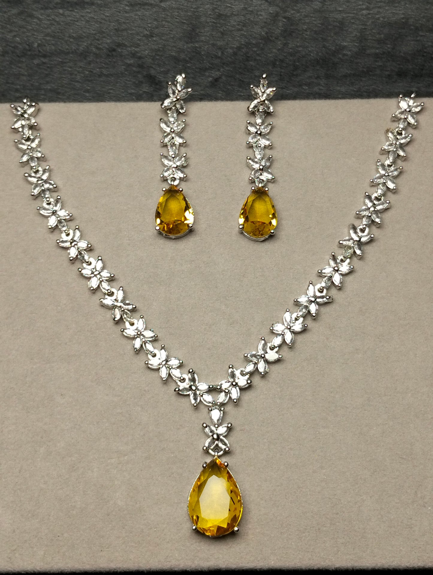 Champagne silver rhodium plated set