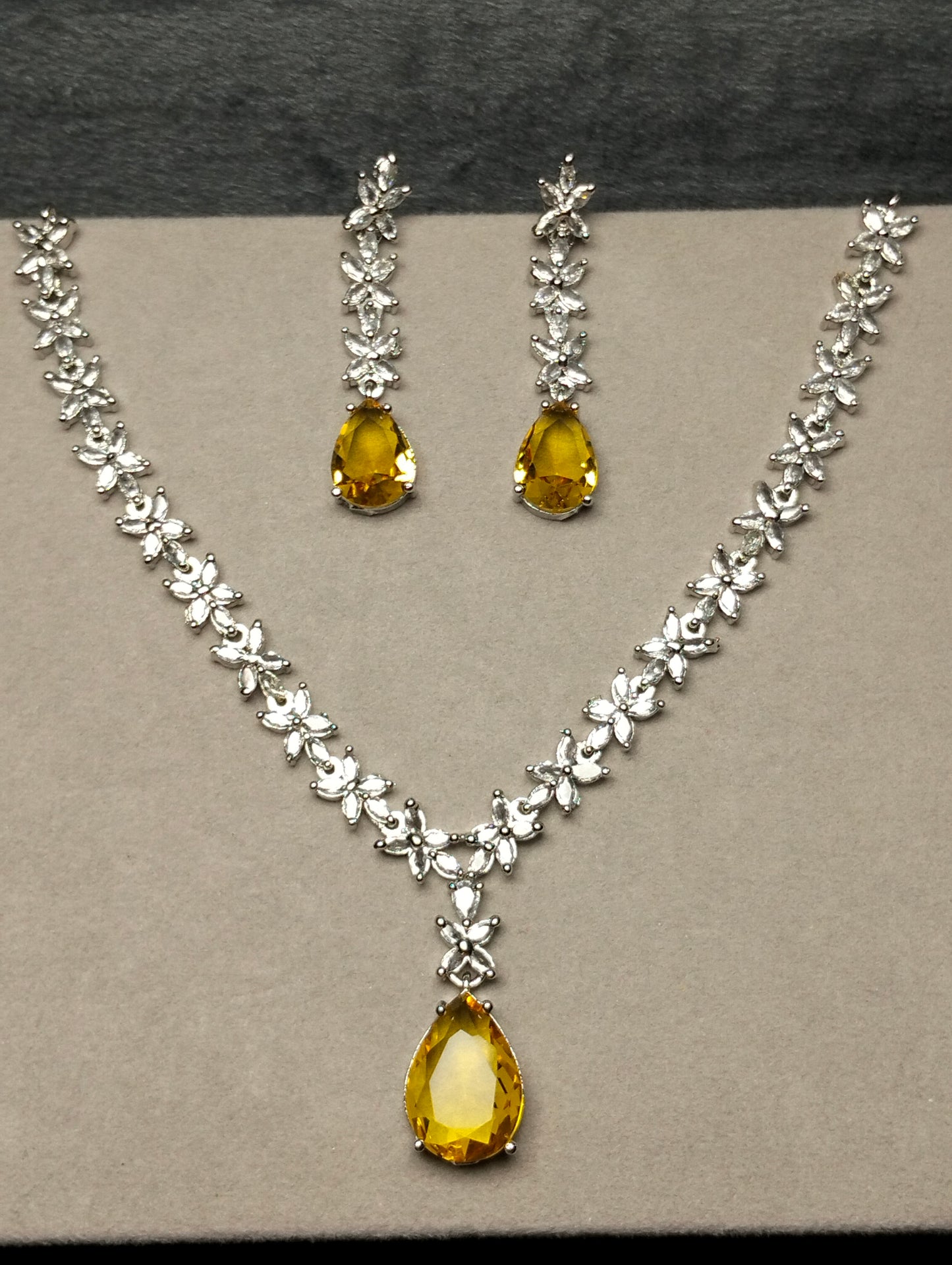 Champagne silver rhodium plated set