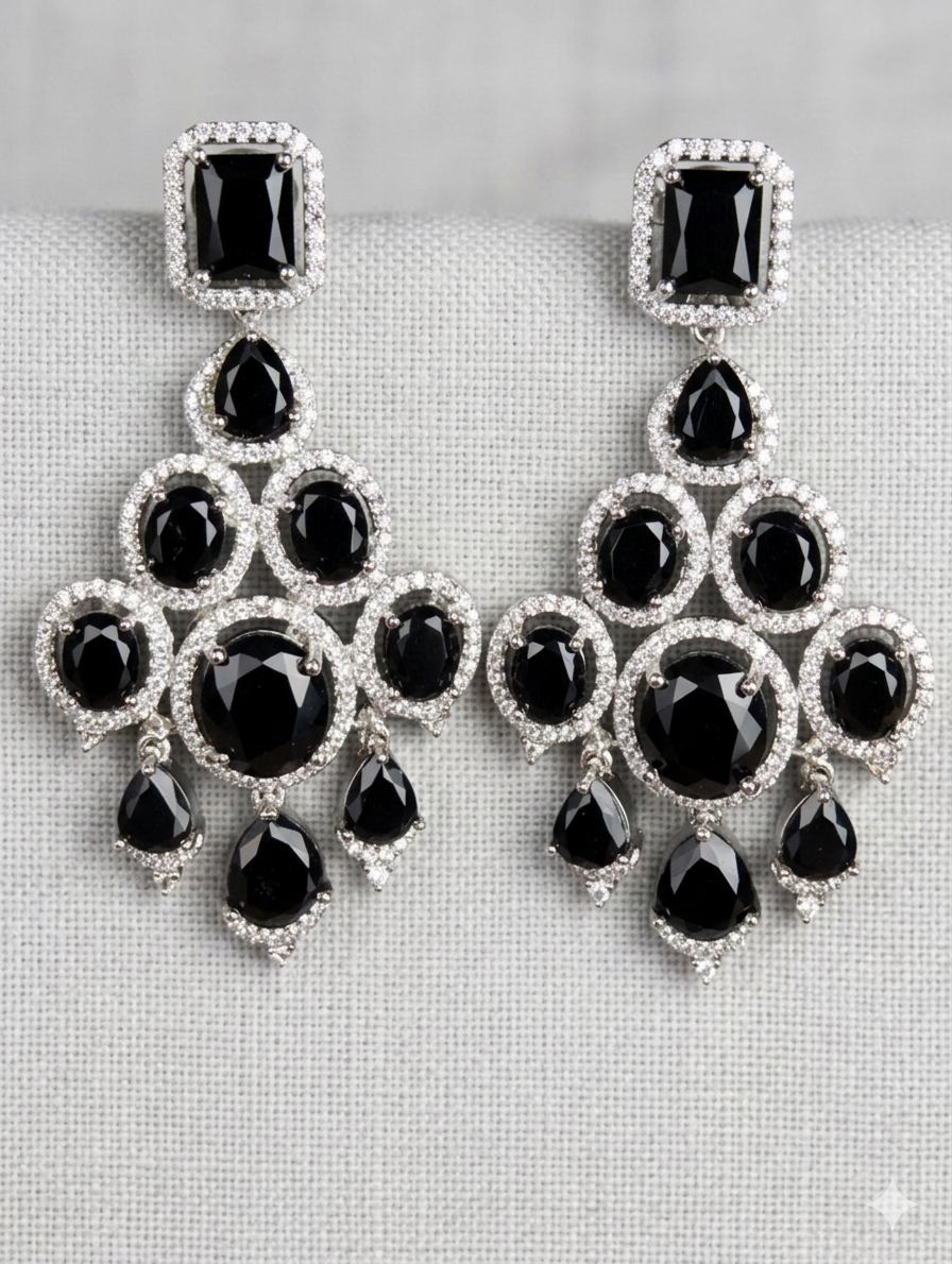 The Show Stopper|One Carat Statement Earrings with semi precious stones