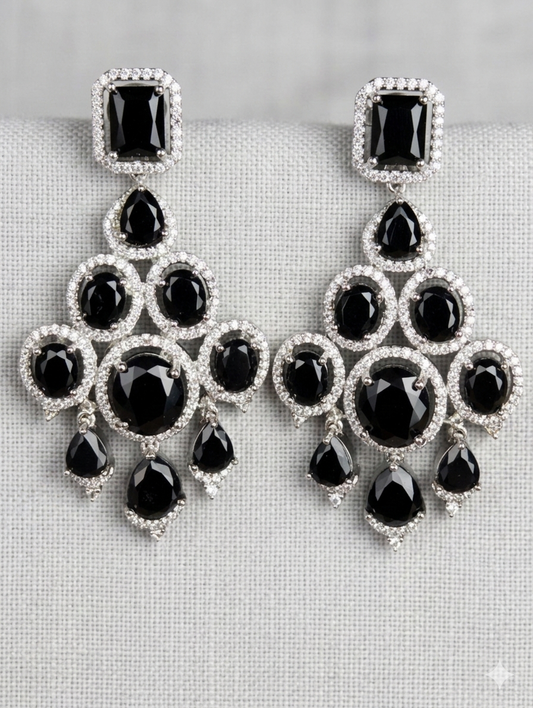 The Show Stopper|One Carat Statement Earrings with semi precious stones