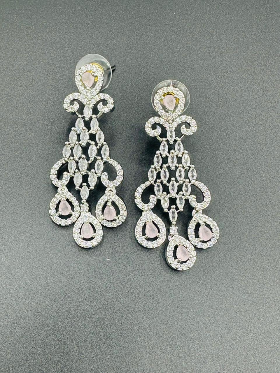 Blush Pink Teadrop Statement Dangles