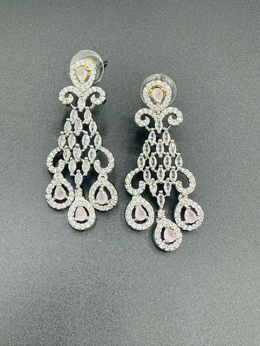 Blush Pink Teadrop Statement Dangles