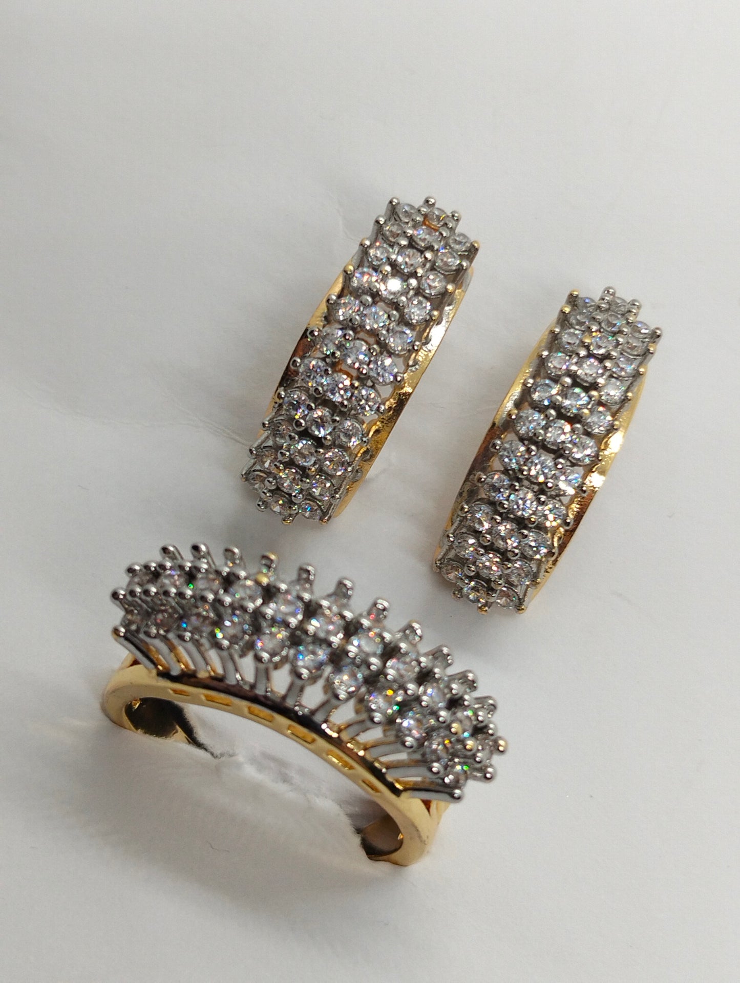 Gold plated ring and earings set
