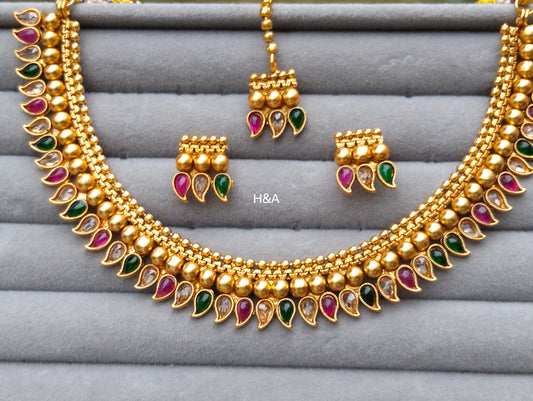Multi stone rajwari set