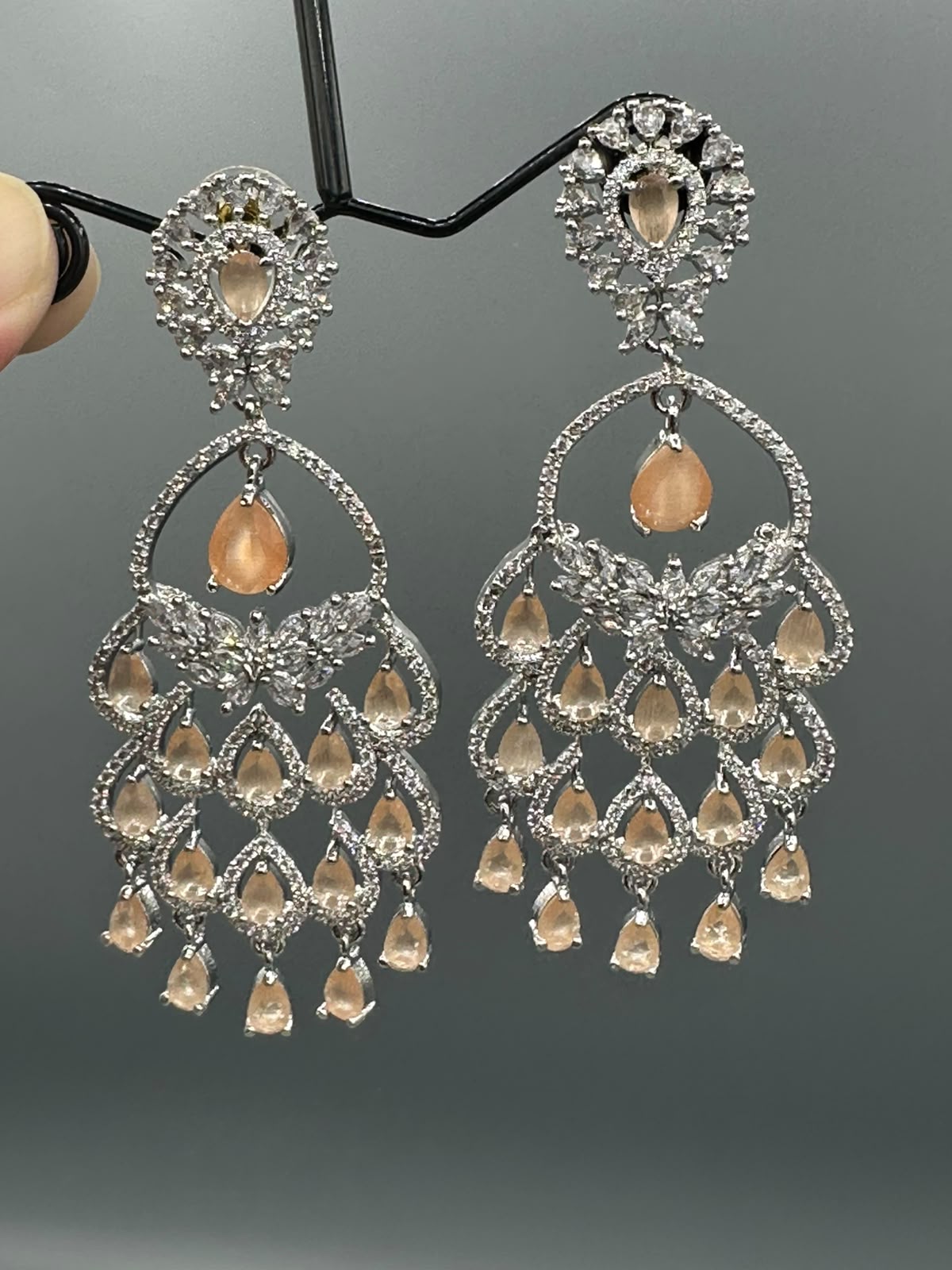 Peach stones Statement Earing