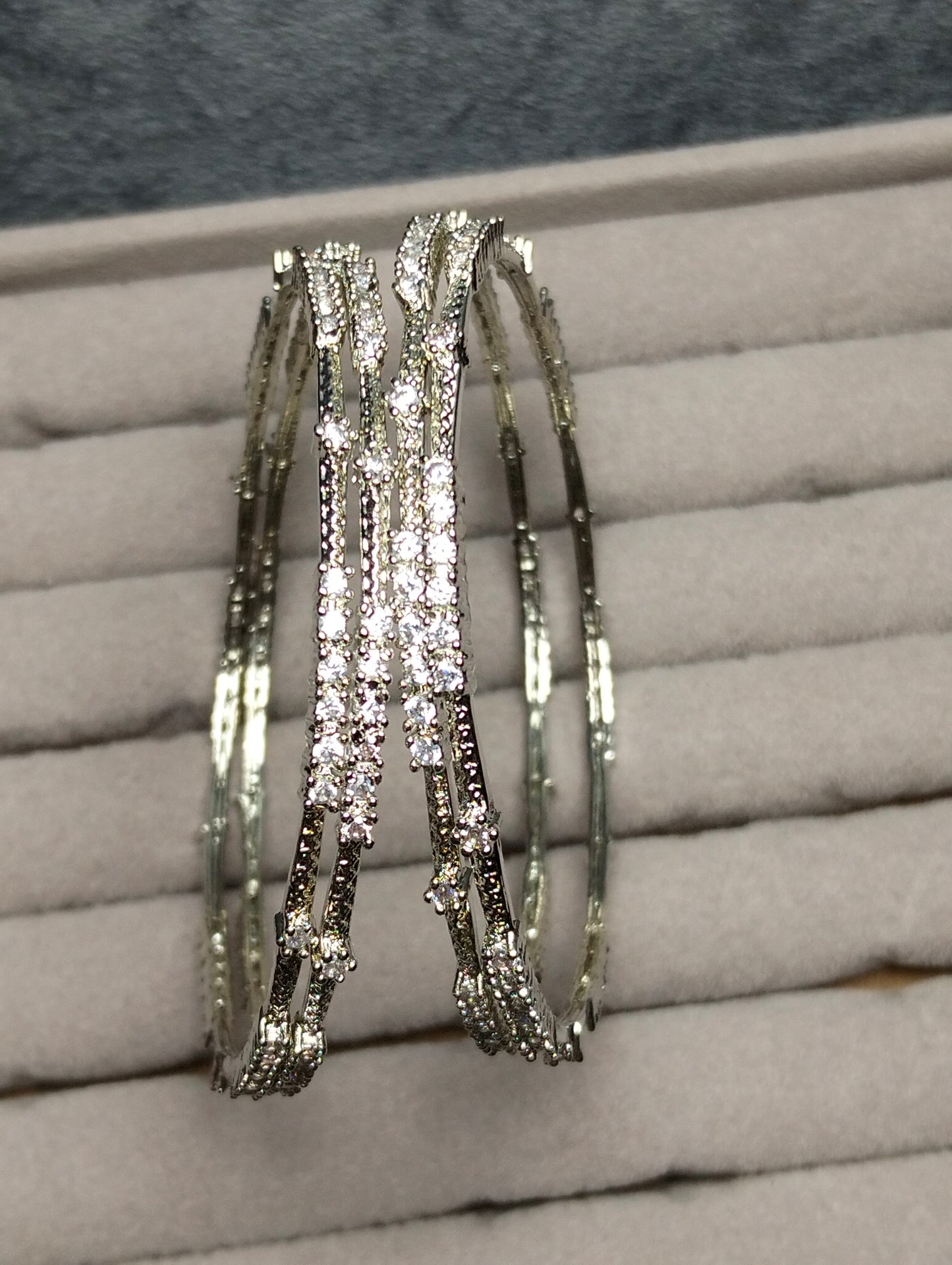 Trendy kangania silver rhodium plated with semi precious stones