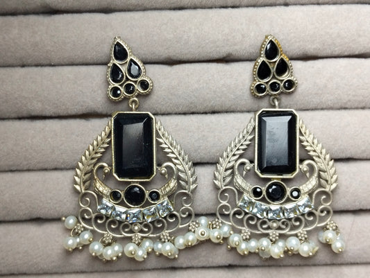 Black stone oxidized handmade brass Bali's