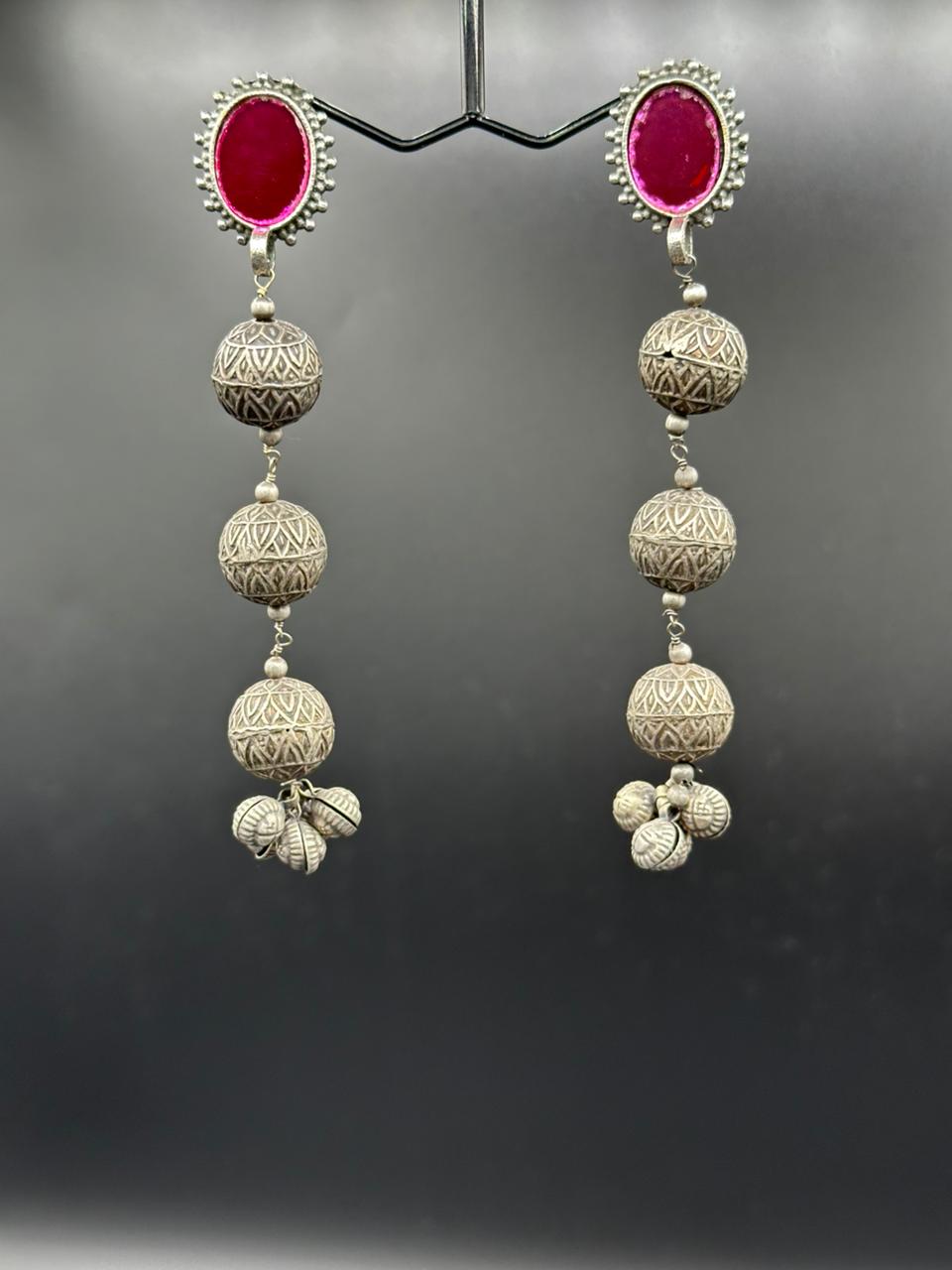 The Silver Bell | Minimal Oxidized Jhumkas