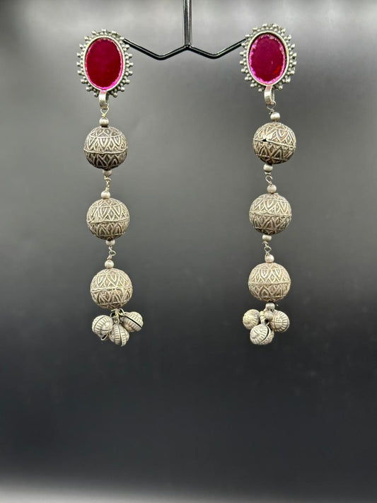The Silver Bell | Minimal Oxidized Jhumkas