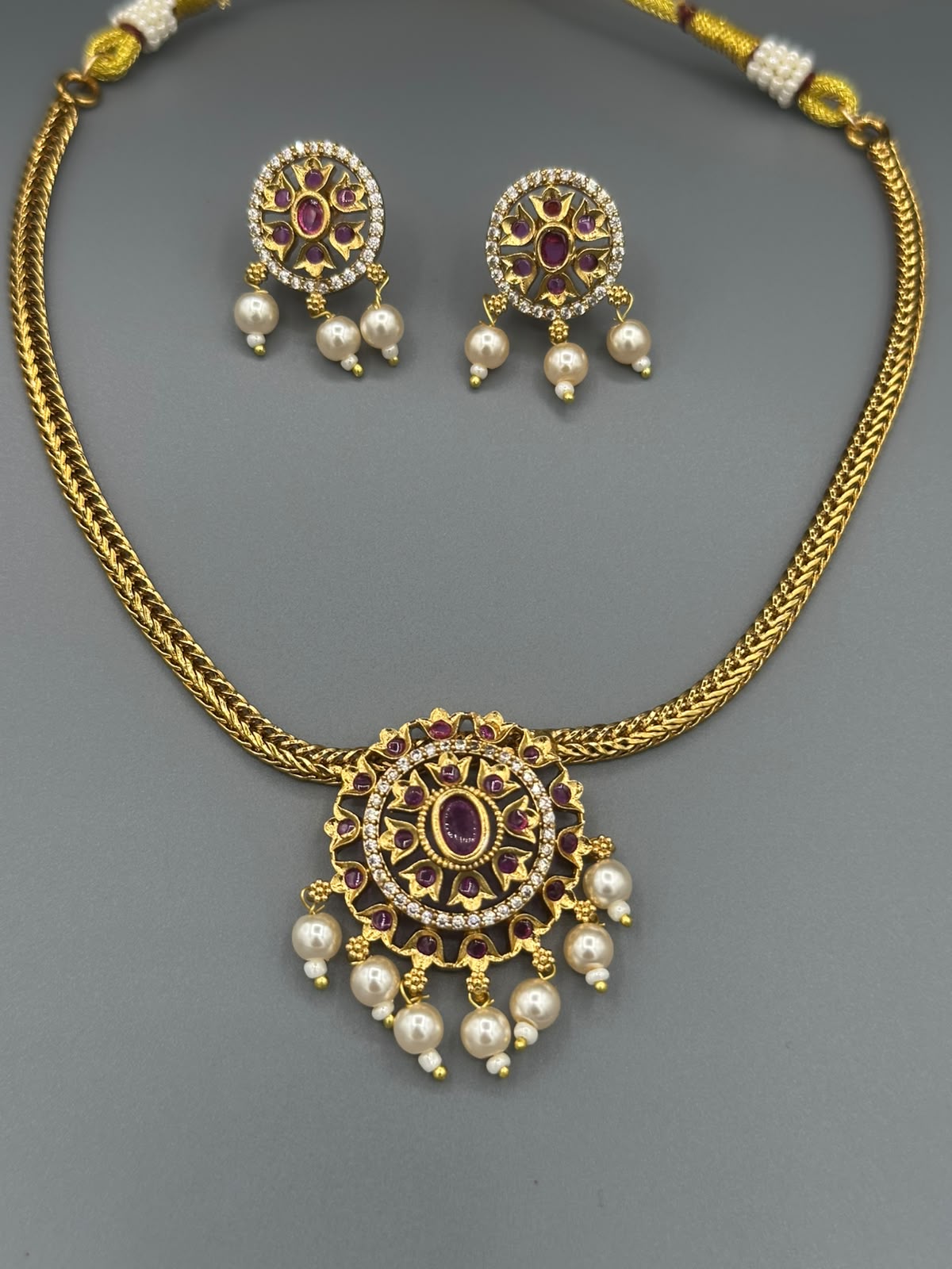 Designer South Indian Handmade Gold Plated Jewelry Set