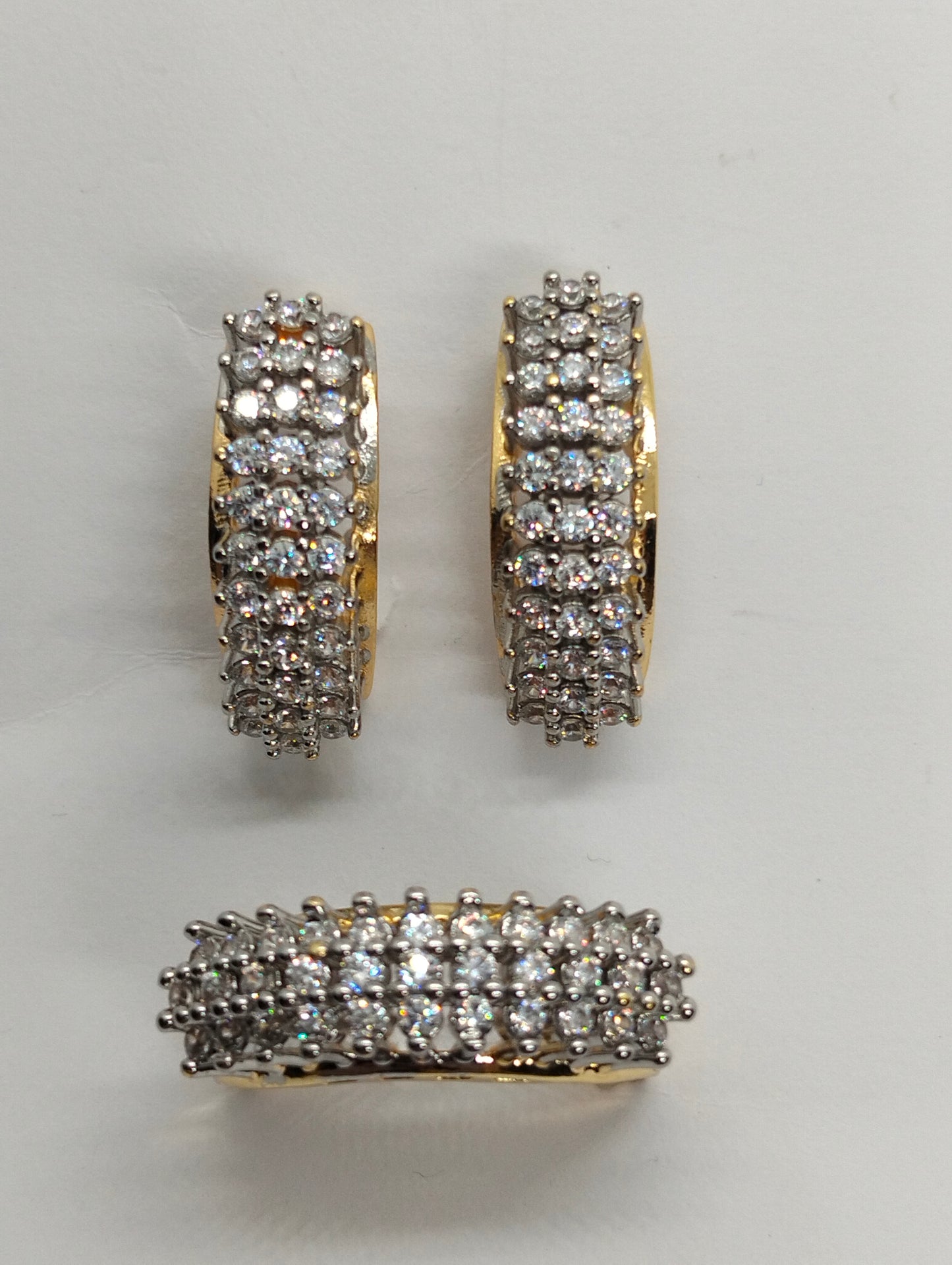 Gold plated ring and earings set
