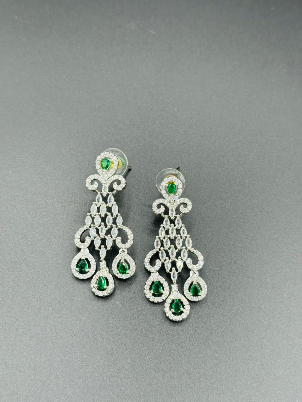 Emerald Green Teadrop Statement Dangles