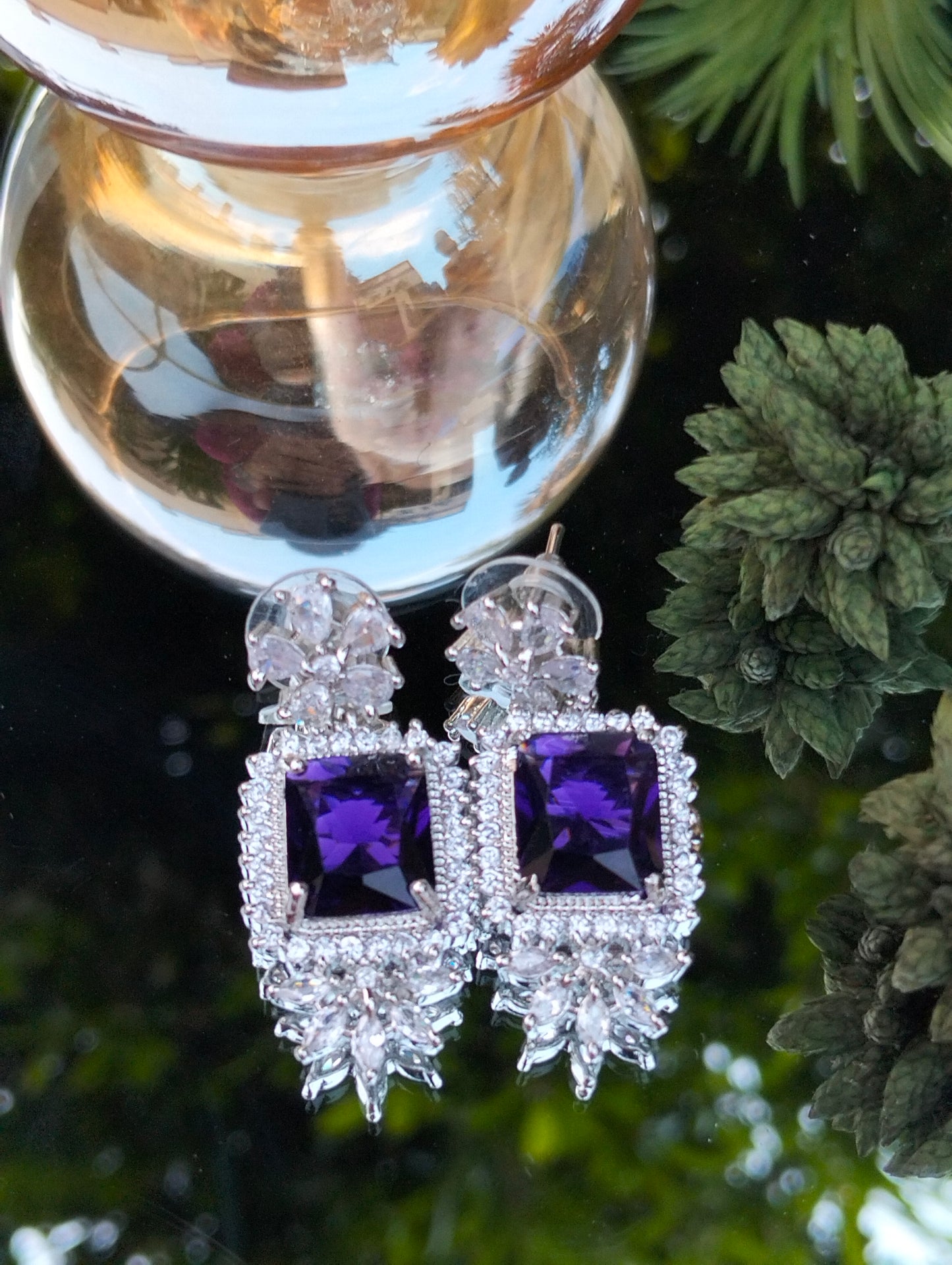 Zircon earing with American Diamonds
