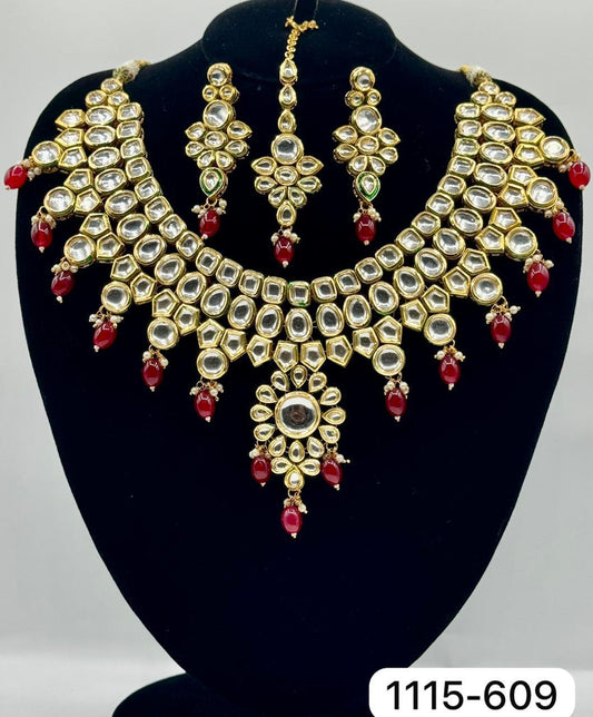 Bridal Kundan necklace in red stone