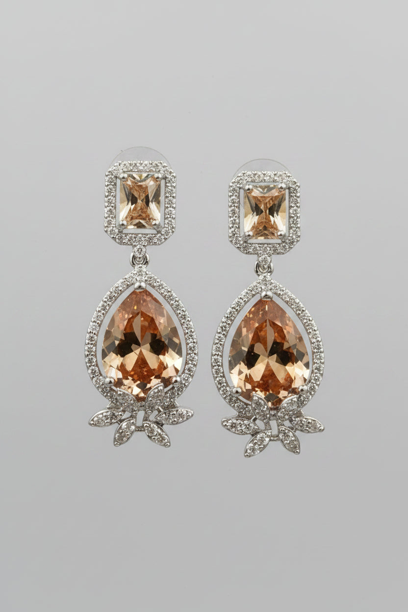 Champagne Stone Drop Earrings