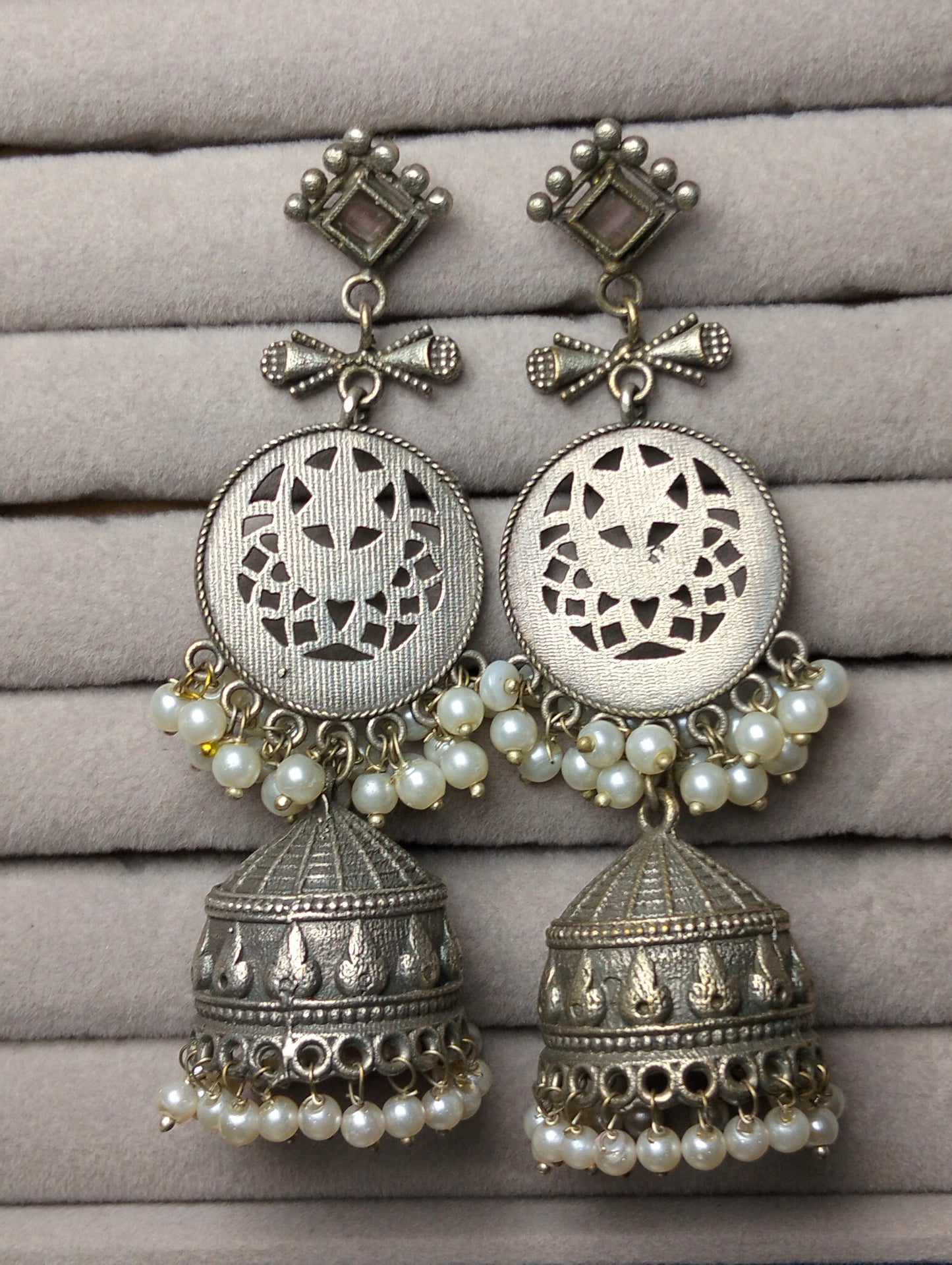 Oxidized handmade brass jhumka's