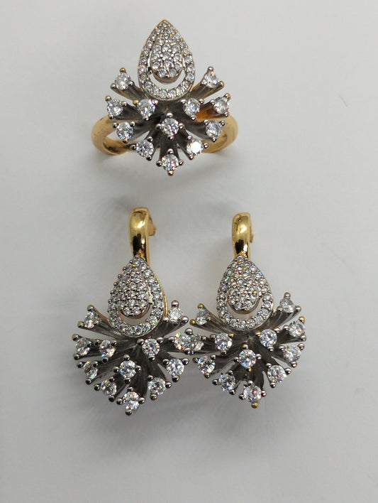 Two toned Set with Cubic Zircon