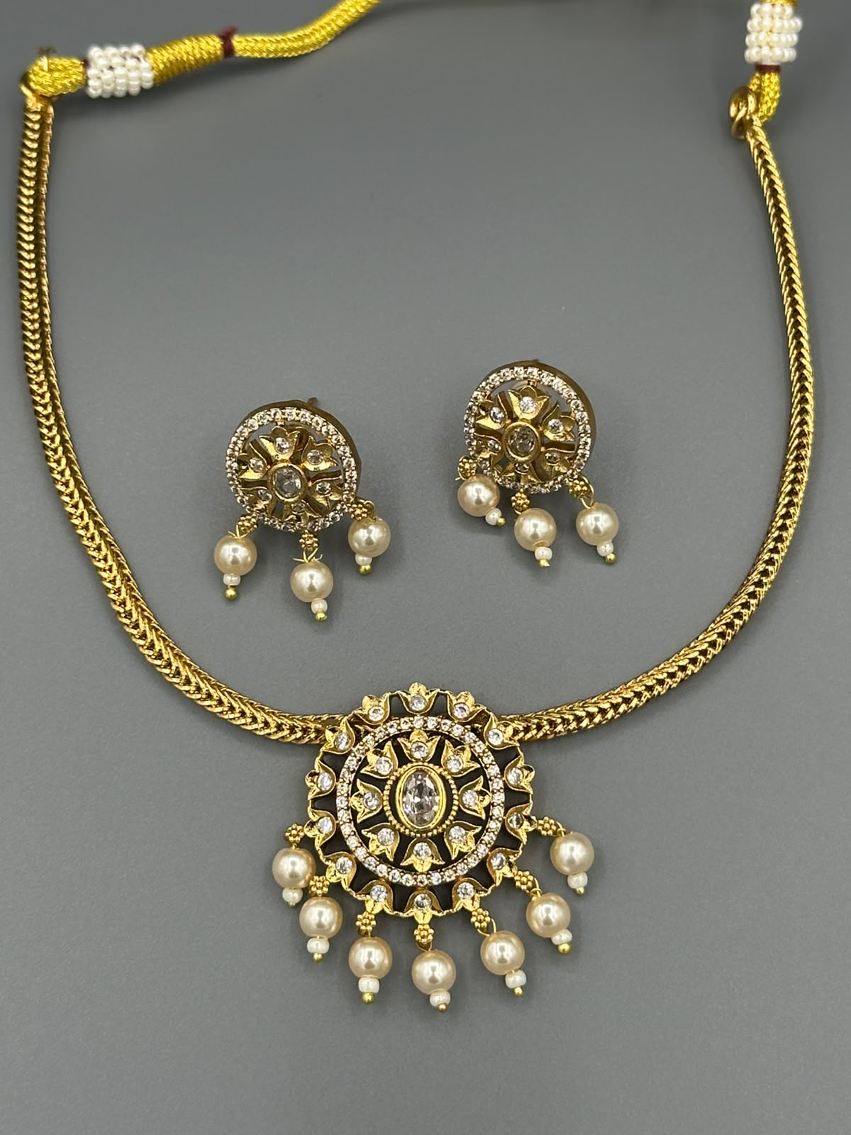 Designer South Indian Handmade Gold Plated Jewelry Set