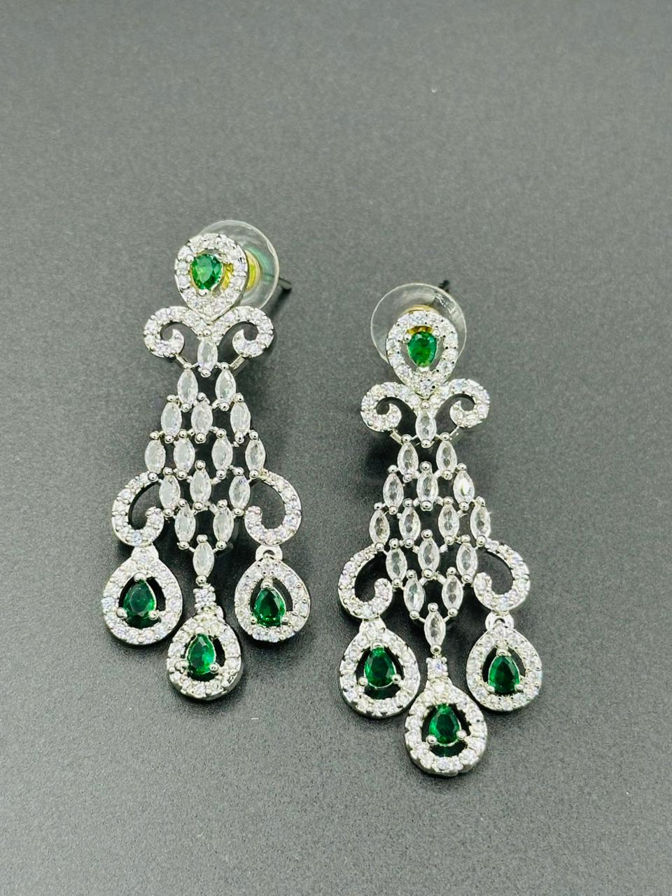 Emerald Green Teadrop Statement Dangles
