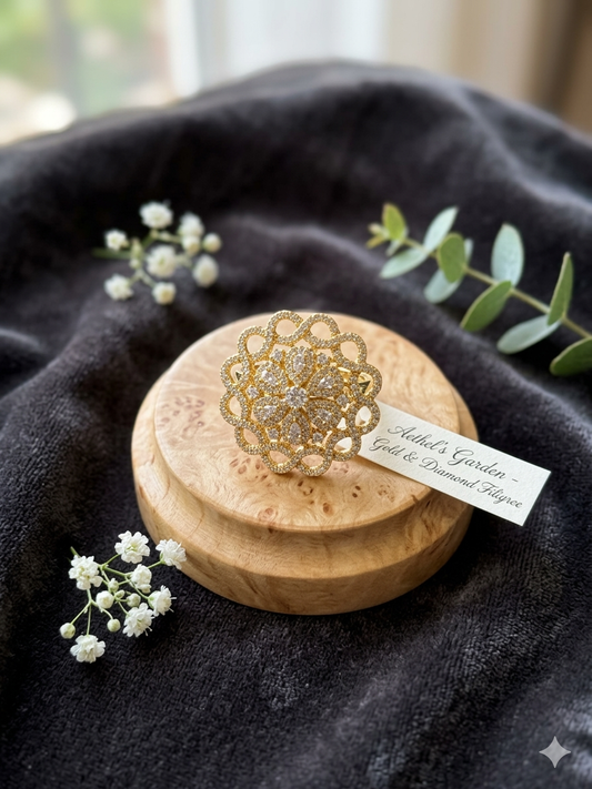 One carat two toned adjustable ring