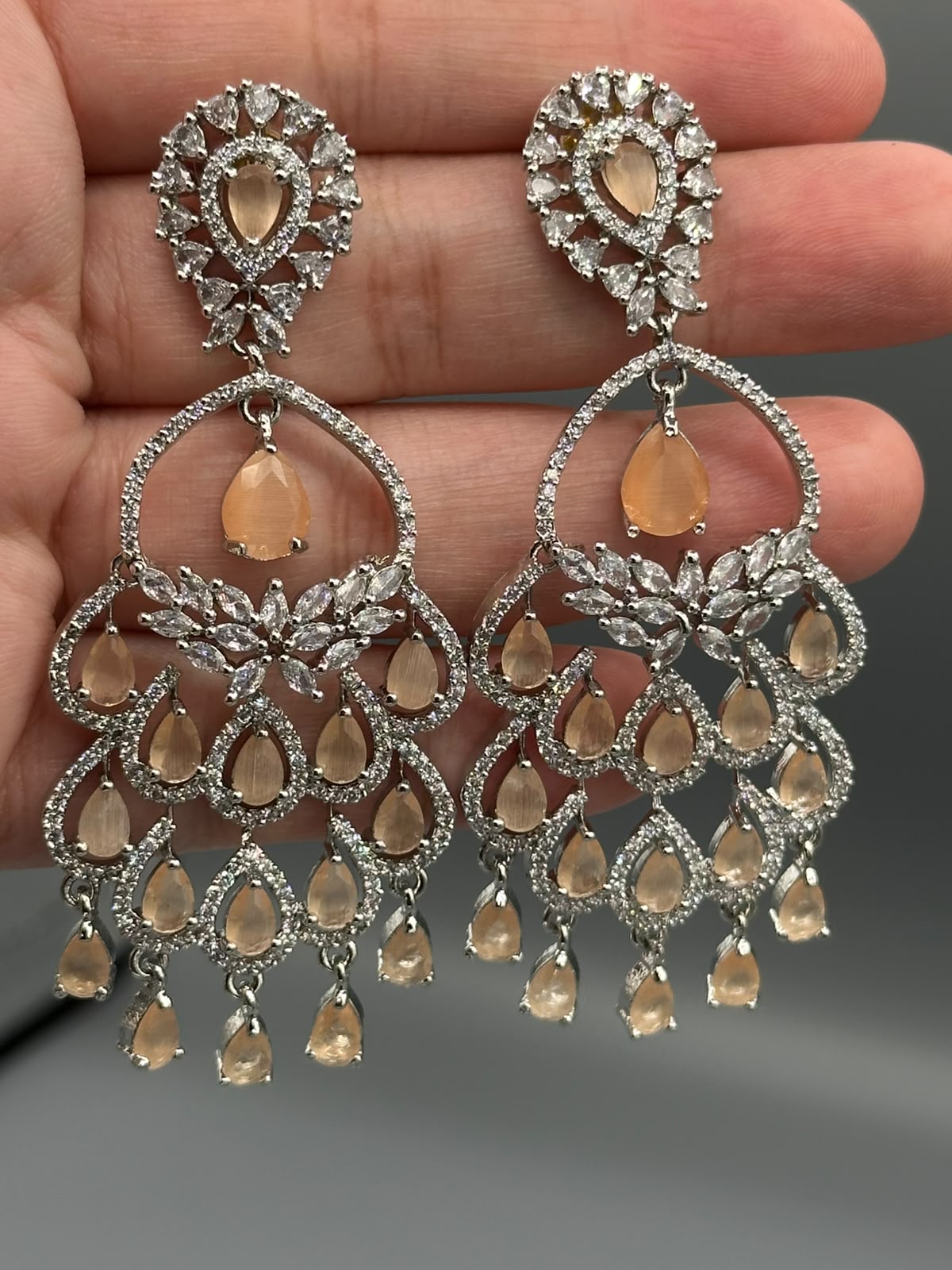 Peach stones Statement Earing