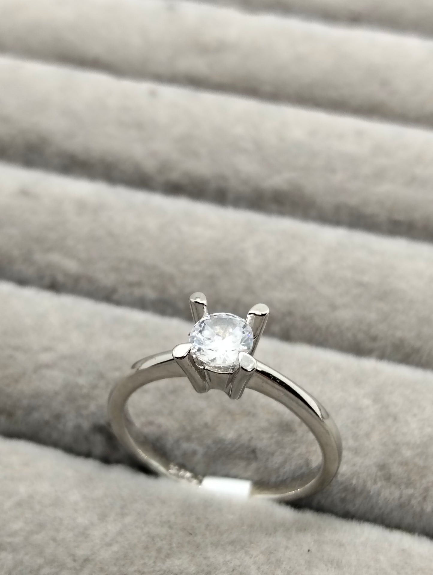 Silver rhodium plated ring