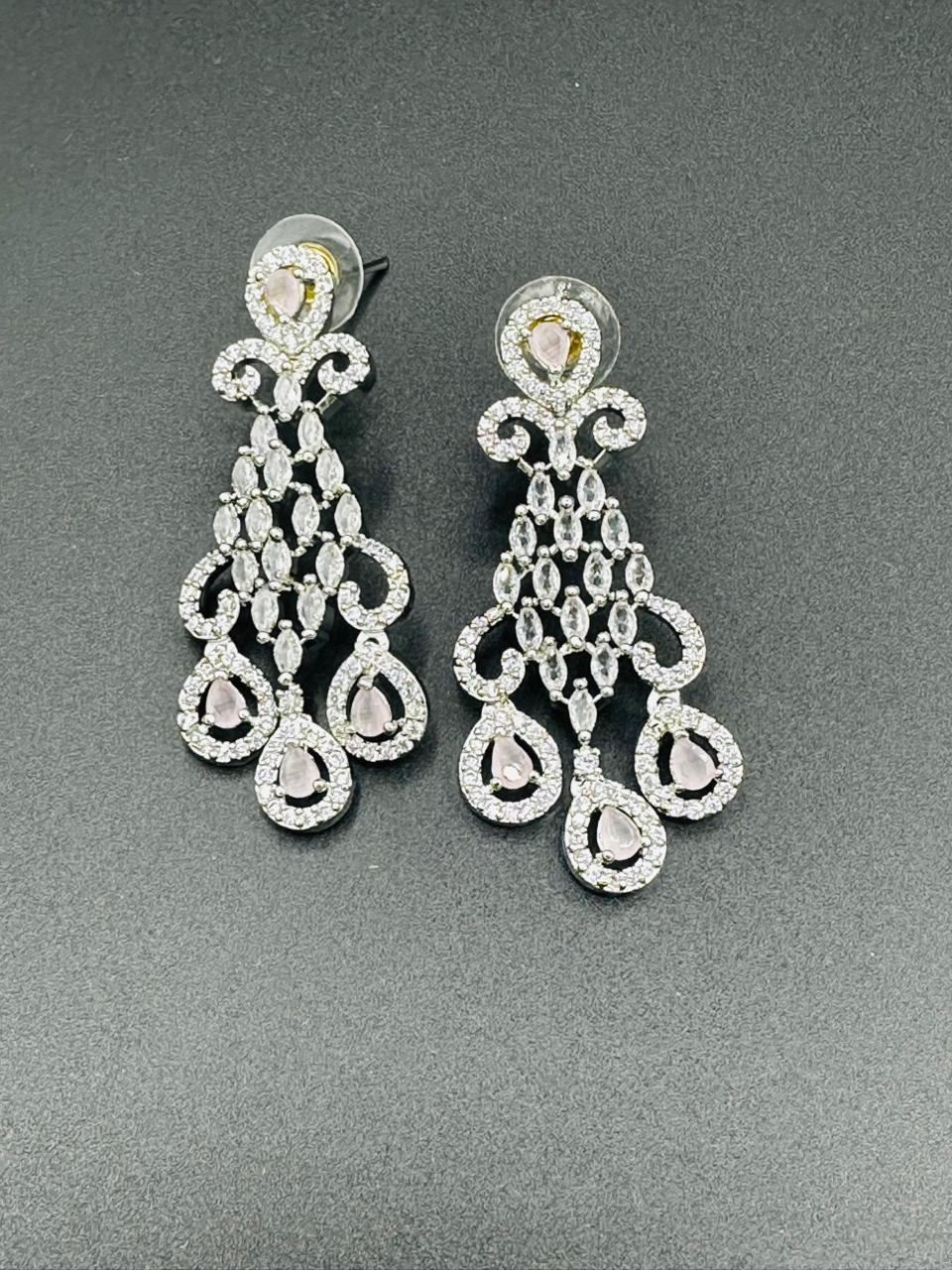 Blush Pink Teadrop Statement Dangles