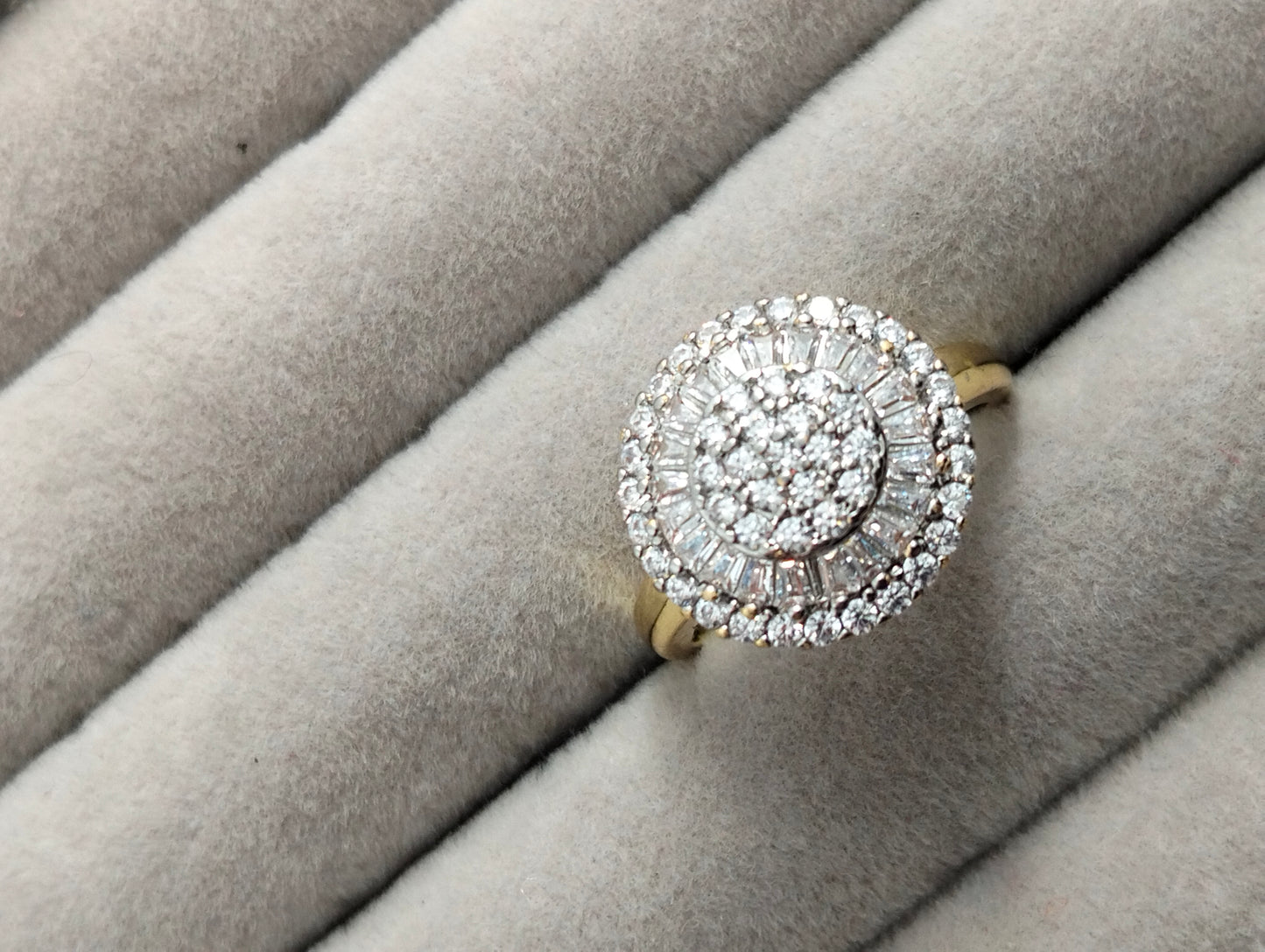 Classic Two-Tone Gold Plated Cubic Zirconia Ring