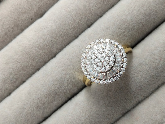 Classic Two-Tone Gold Plated Cubic Zirconia Ring