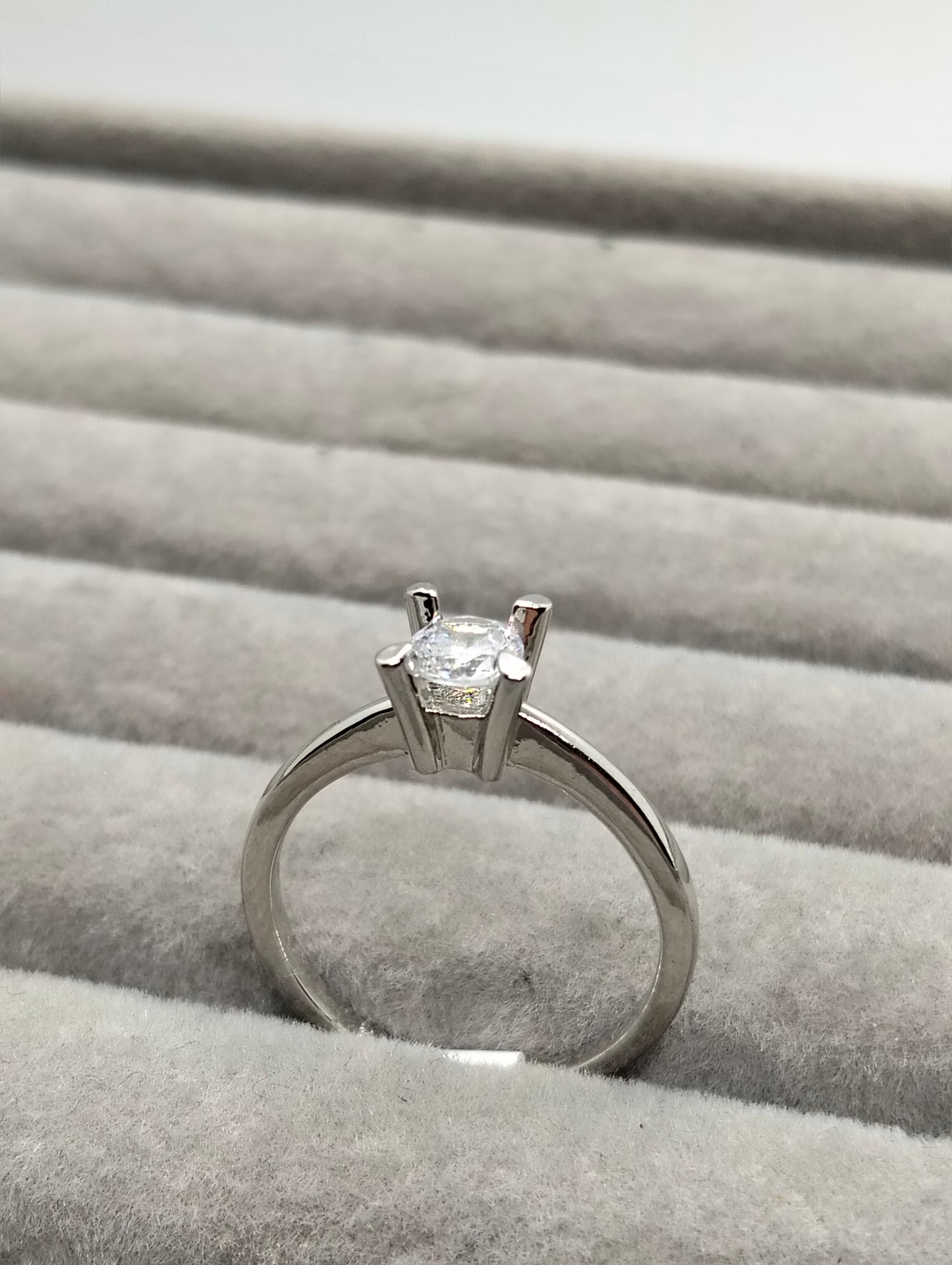 Silver rhodium plated ring