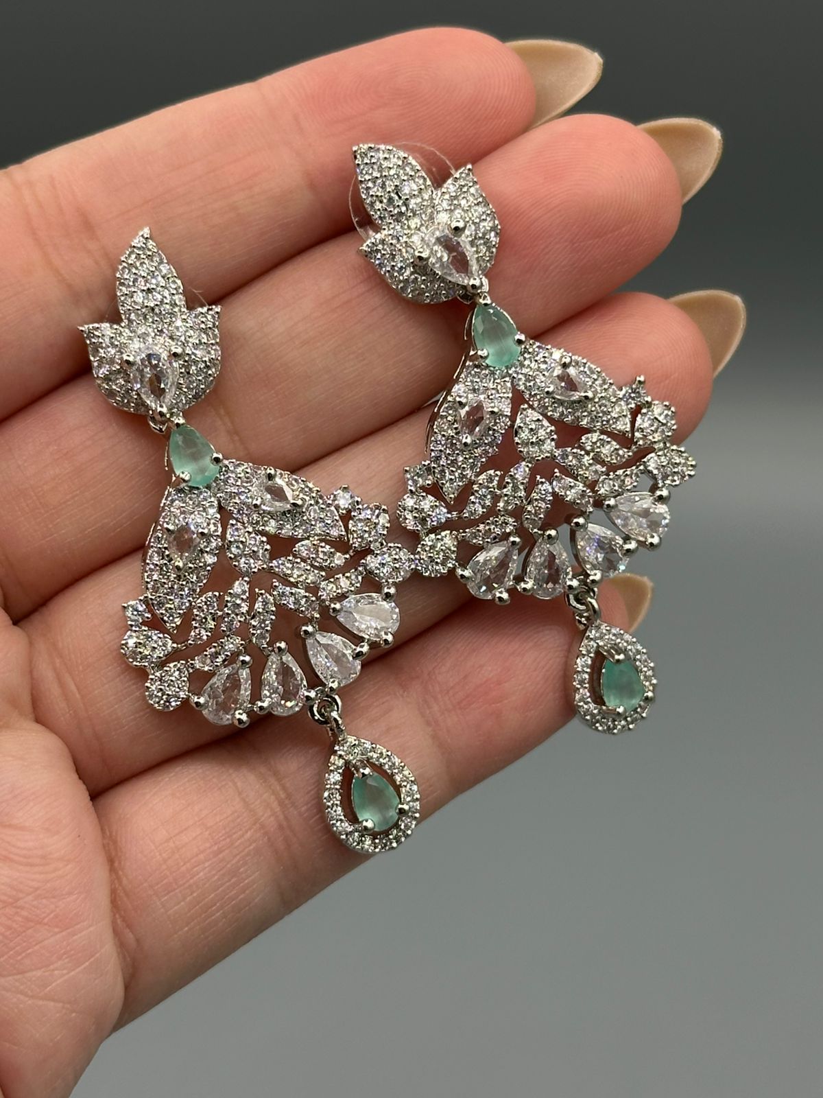 Mint Green Stone One Carat Earring