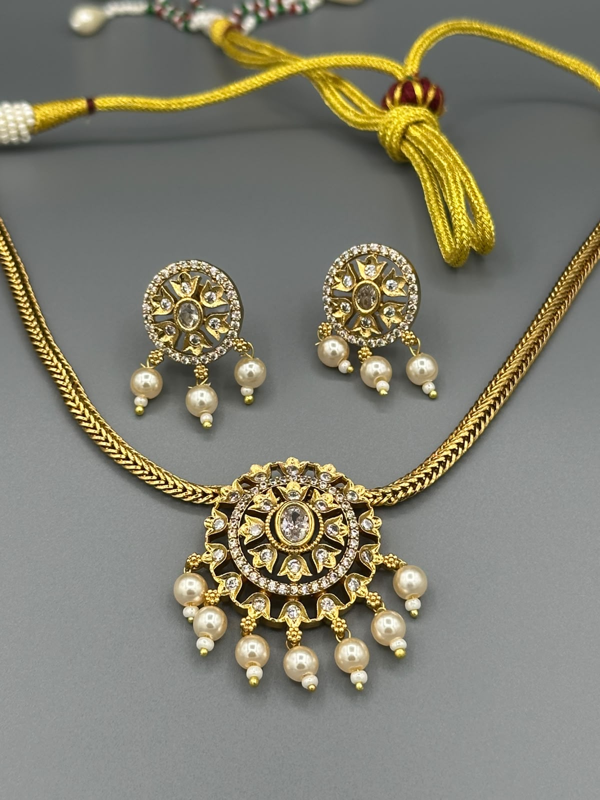 Designer South Indian Handmade Gold Plated Jewelry Set