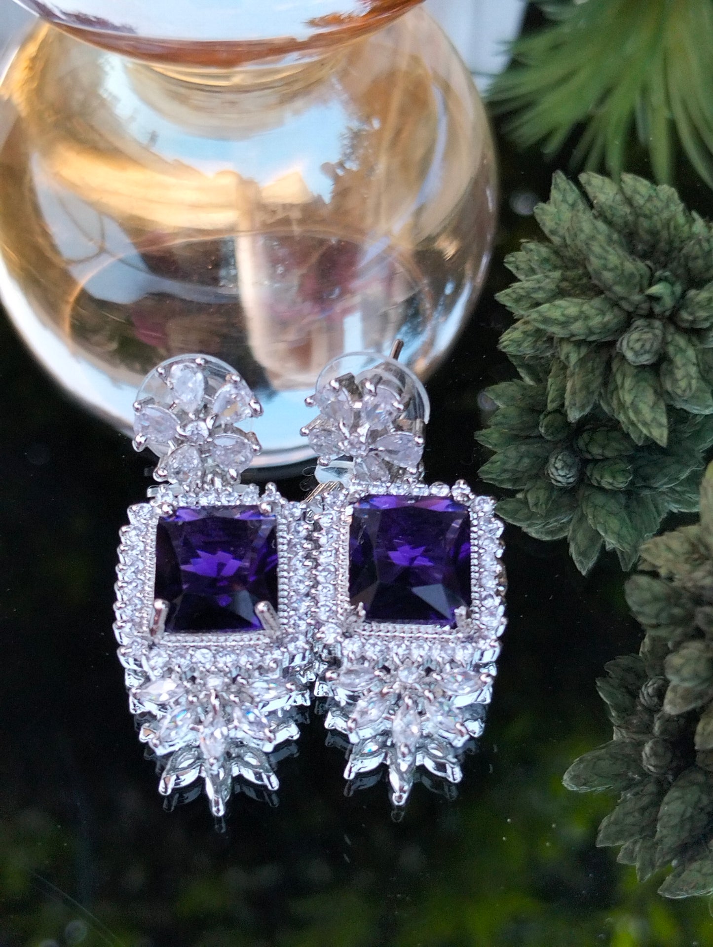 Zircon earing with American Diamonds