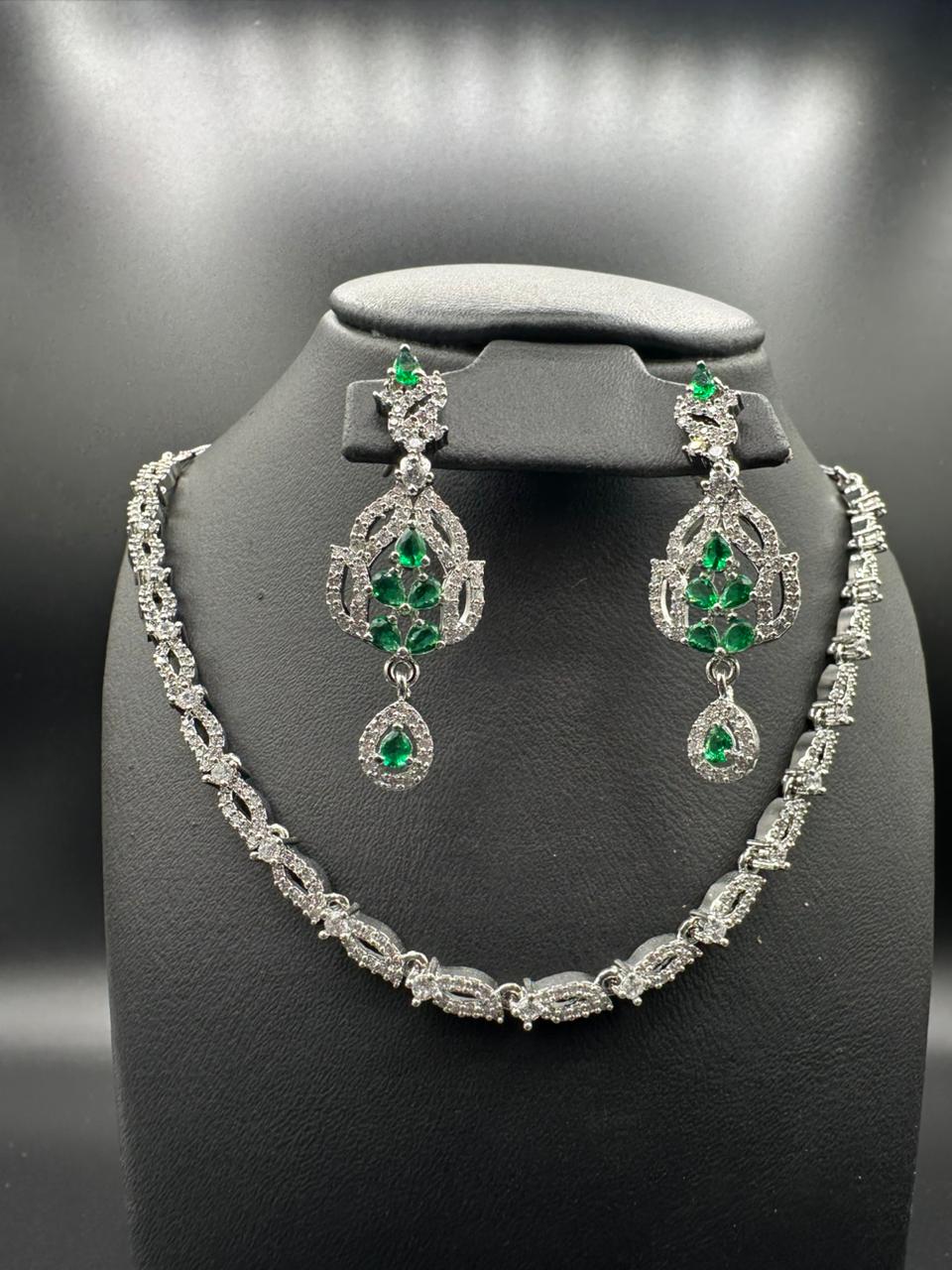 Emerald Green Aura Neckline Set