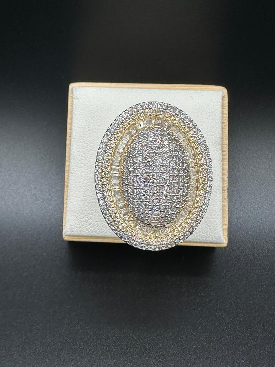 One carat two toned ring