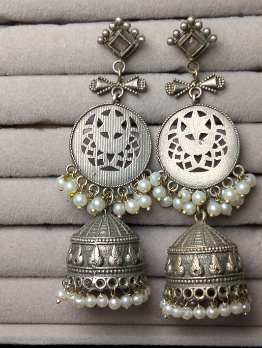 Oxidized handmade brass jhumka's