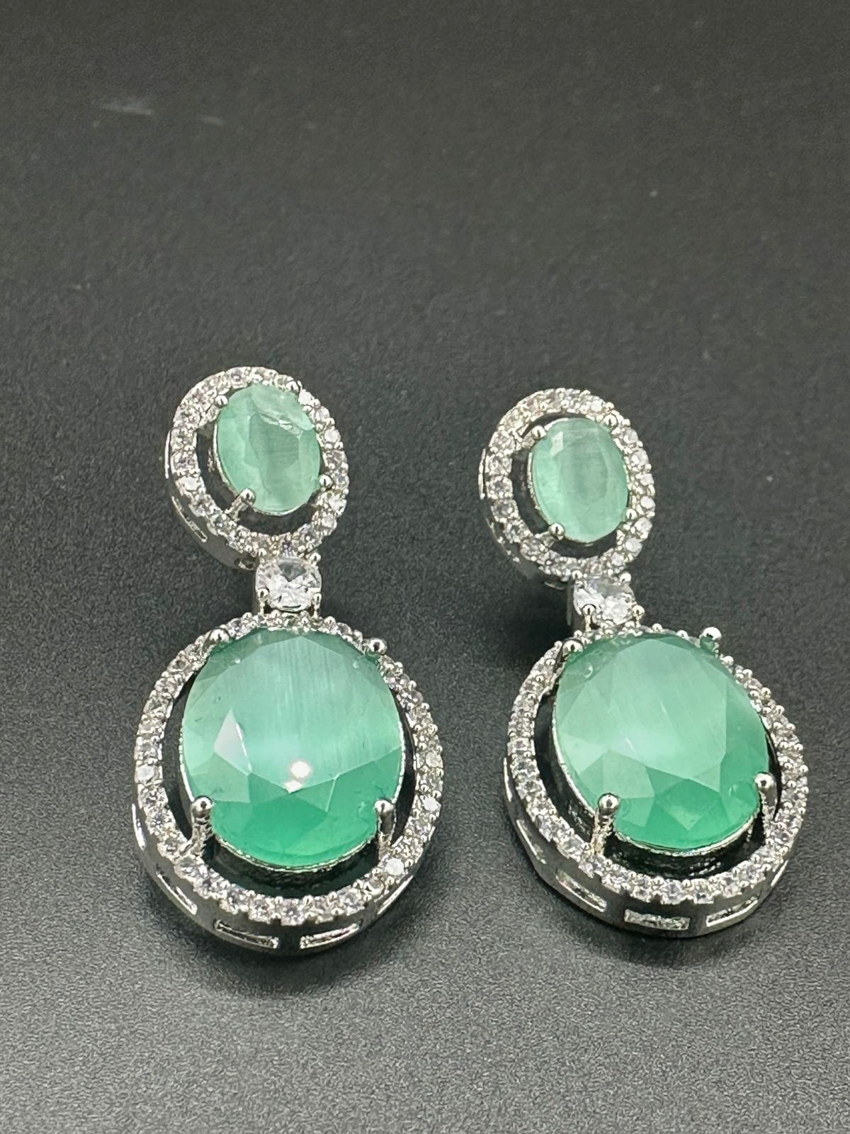 The Arctic Oval | Mint Green High-Shine Earrings