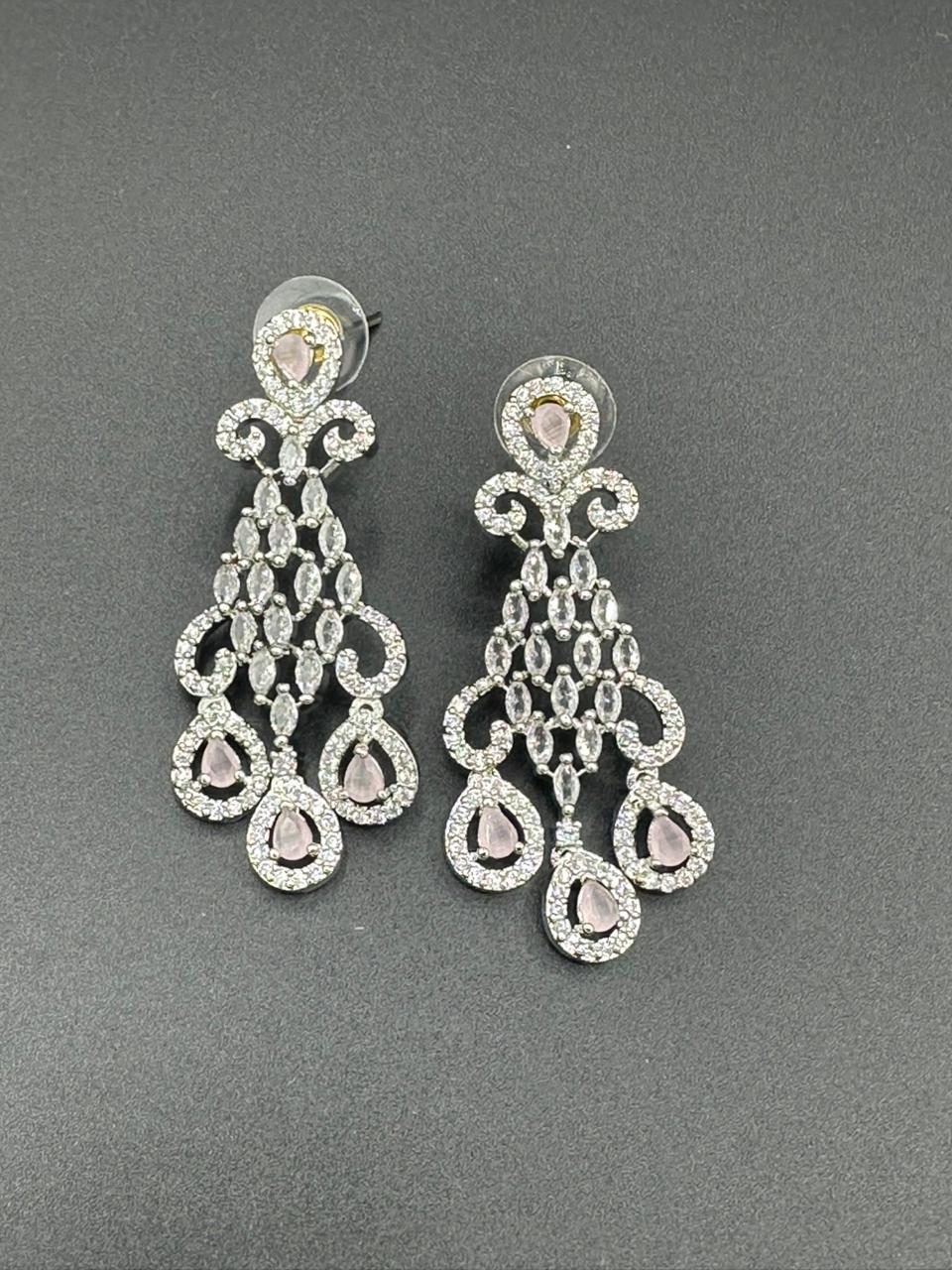 Blush Pink Teadrop Statement Dangles