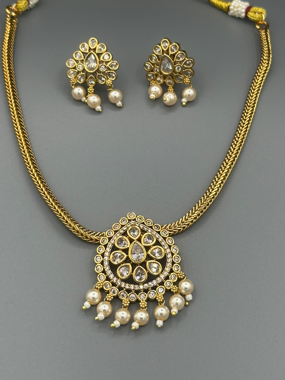 Designer South Indian Handmade Gold Plated Jewelry Set