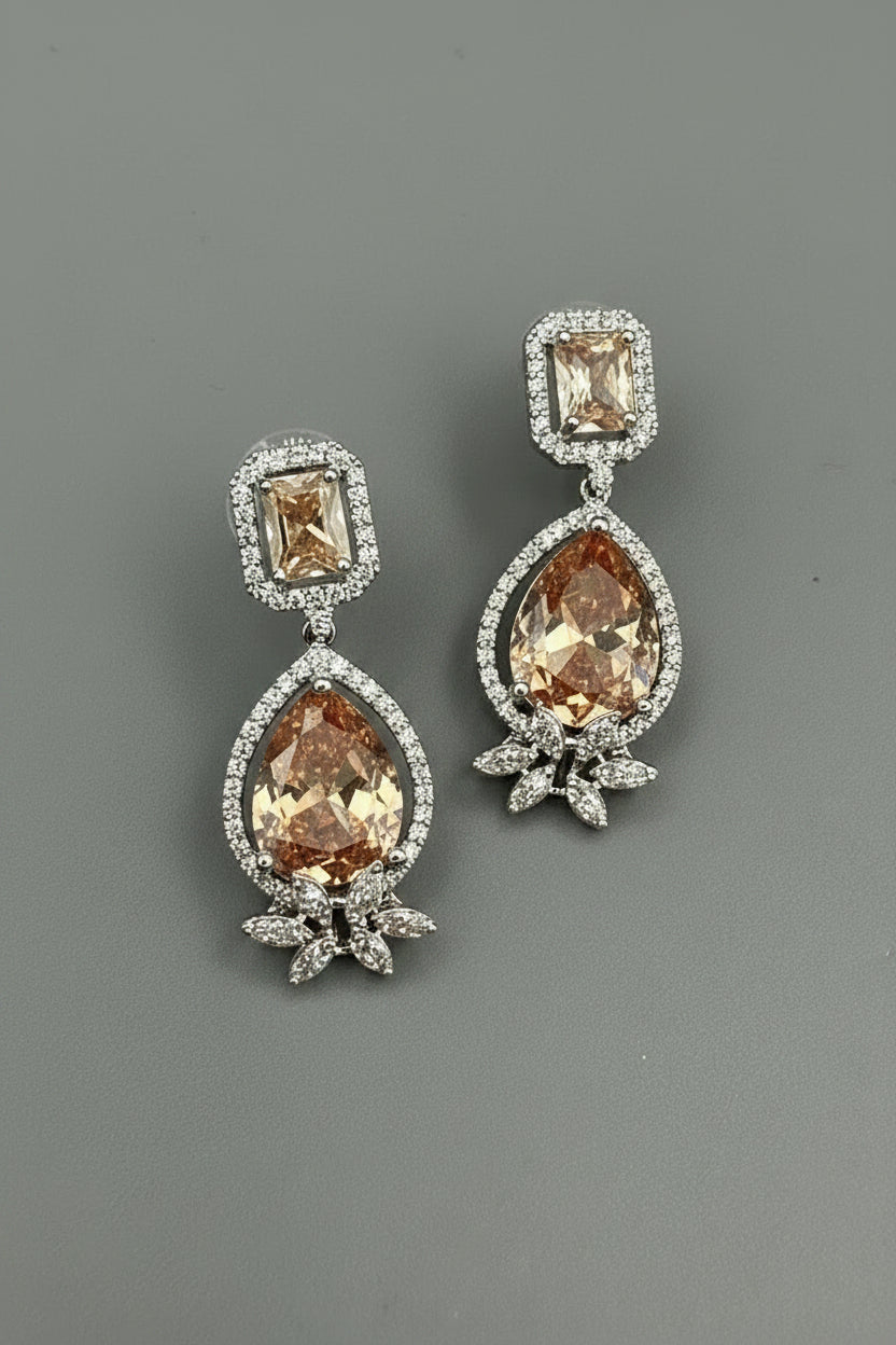 Champagne Stone Drop Earrings