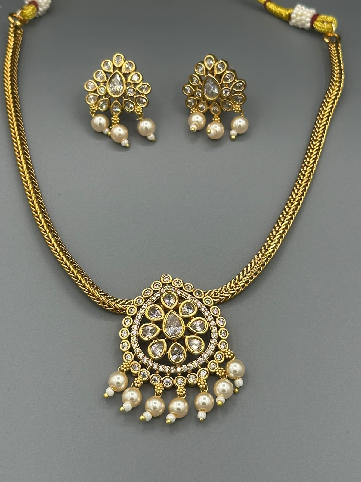 Designer South Indian Handmade Gold Plated Jewelry Set
