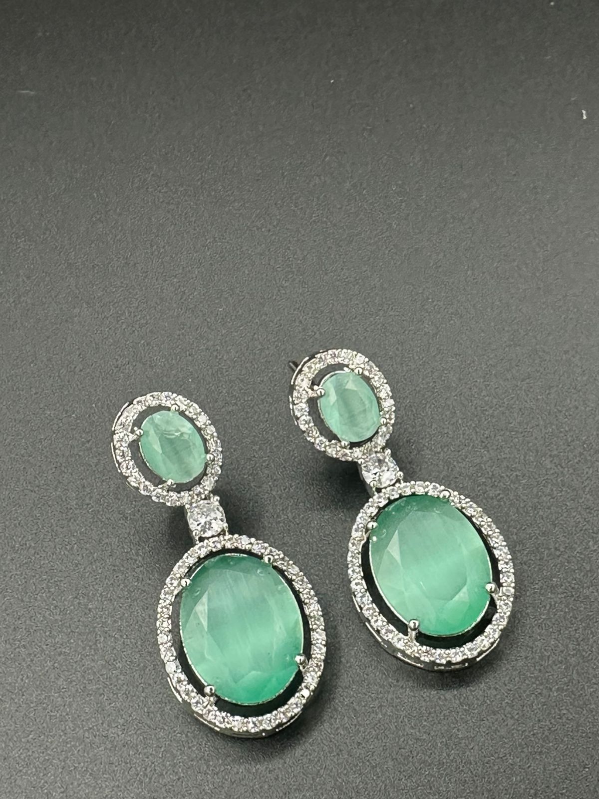 The Arctic Oval | Mint Green High-Shine Earrings