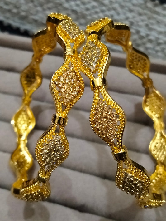 Gold plated Bangels with semi precious stones